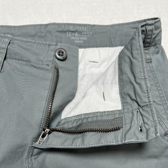 G1 G-One Goods Parachute Crop Pant SIZE 2 Gray Green Pull-Stop Ankle Cotton - Picture 9 of 12